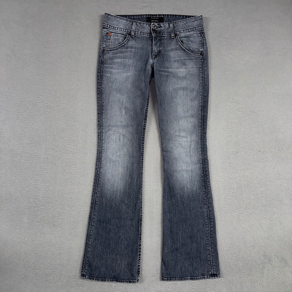 Hudson Jeans Womens 29 (Fit 31) Gray Blue Signature Bootcut Flap Pocket Low Rise